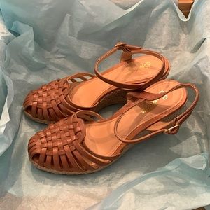 Seychelles So Blue Open Weave Bootie Taupe Leather Size 9